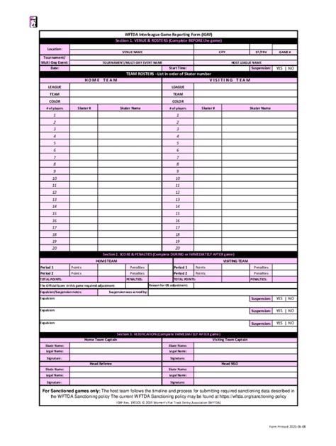 Fillable Online Wftda Igrf Amp Standardized Stats Calculator Printable Paperwork Us Letter Size