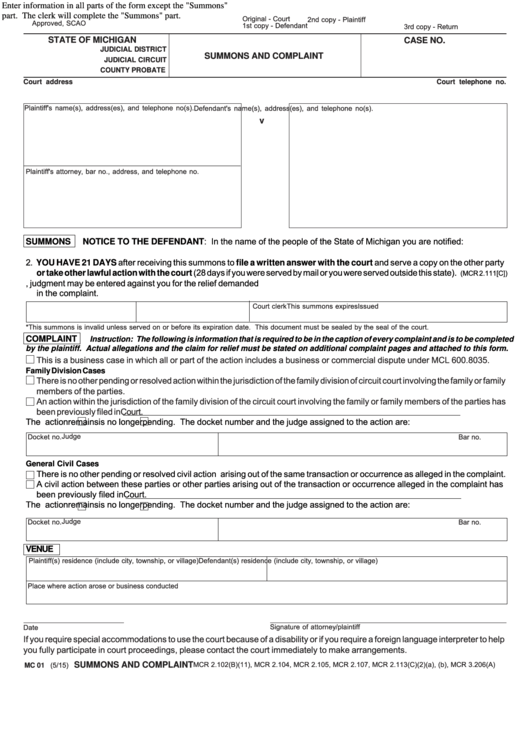 Fillable Substitution Of Attorney Michigan Courts Printable Pdf Download