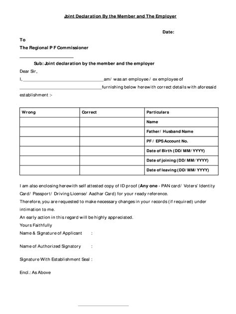 Filled Joint Declaration Form Epf Fill Online Printable Fillable