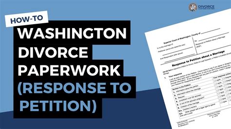 Filling Out Response To Petition For Divorce Paperwork Washington