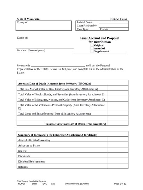 Final Account Probate Doc Template Pdffiller