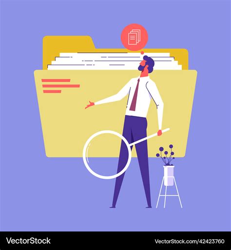 Find Errors And Problems In File Paperwork Vector Image