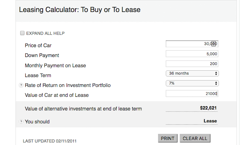 Find The Opportunity Cost Of Buying A Car With This Buy Or Lease