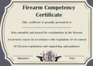 Firearm Competency Certificate