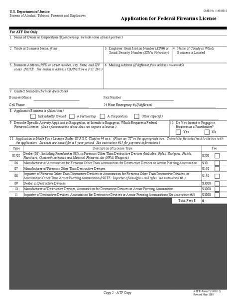 Firearms Licence Application Form U S Free Download