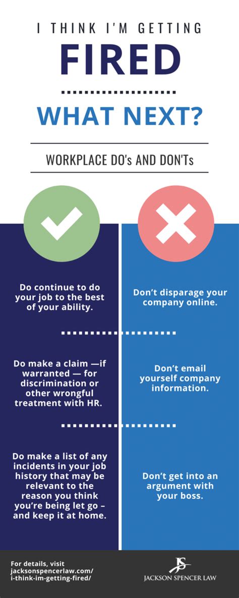 Fired In Tx Do S Don Ts Infographic Jackson Spencer Law