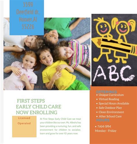 First Steps Early Child Care Updated December 2024 Request Consultation 3599 Deerfield Dr