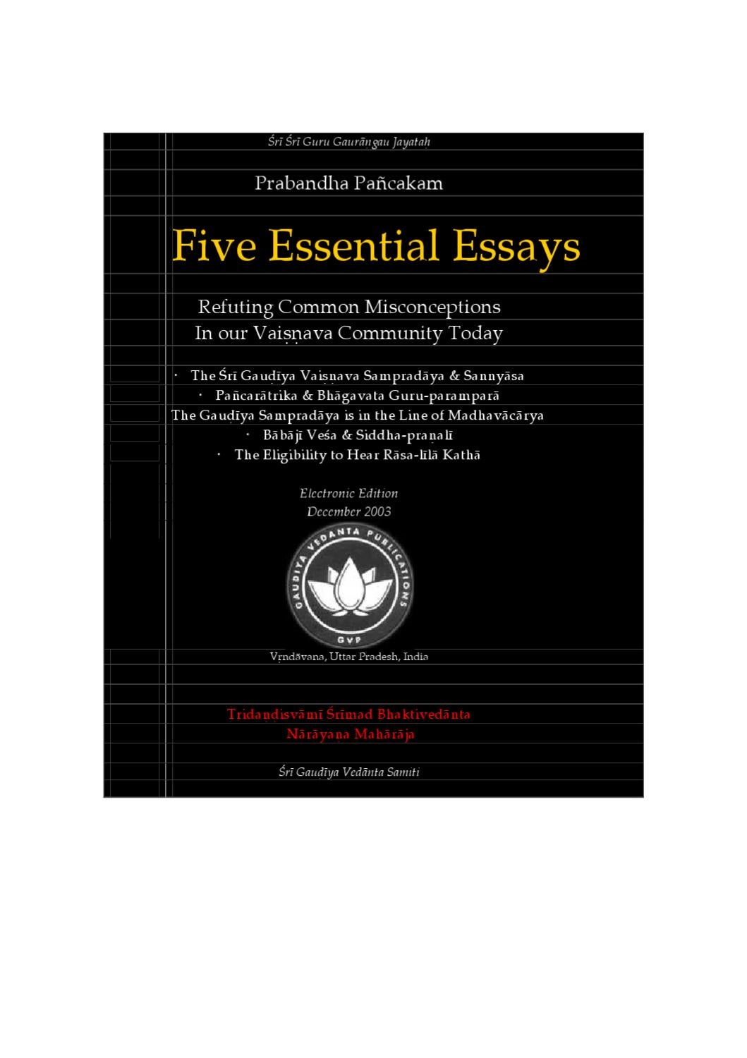 Five Essential Essays By Purebhaktitexts Issuu