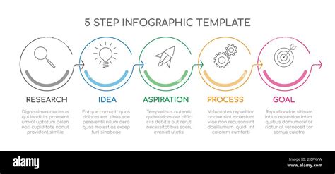 Five Steps Line Chart Stock Vector Image Art Alamy
