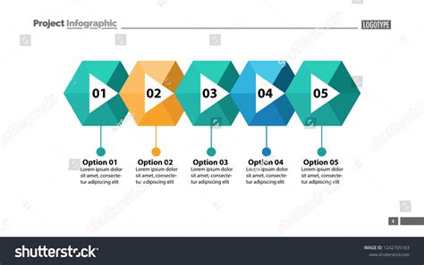 Five Steps Process Chart Slide Template Royalty Free Vector Nbkomputer