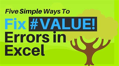 Five Ways To Fix Value Errors In Microsoft Excel Youtube