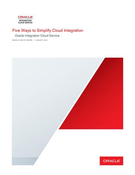 Five Ways To Simplify Cloud Integration Oracle Five Ways To