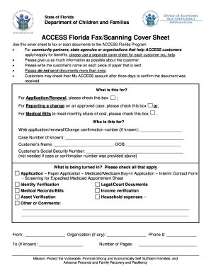 Fl Access Florida Fax Scanning Cover Sheet Fill And Sign Printable