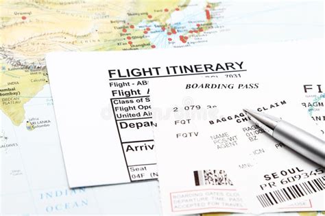 Flight Itinerary Stock Image Image Of Documents Diplomacy 12882571