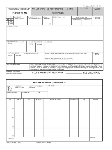 Flight Plan Form 5 Free Templates In Pdf Word Excel Download