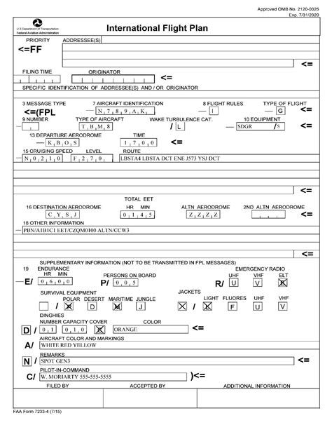 Flight Plan Forms