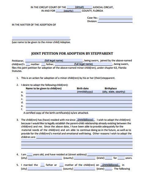 Florida Adoption Forms A List Of Forms And Instructions