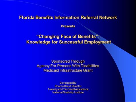 Florida Benefits Information Referral Network Presents Changing Face