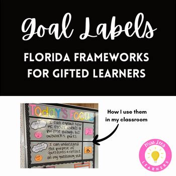 Florida Gifted Goal Labels By Miss Lee S Learners Tpt