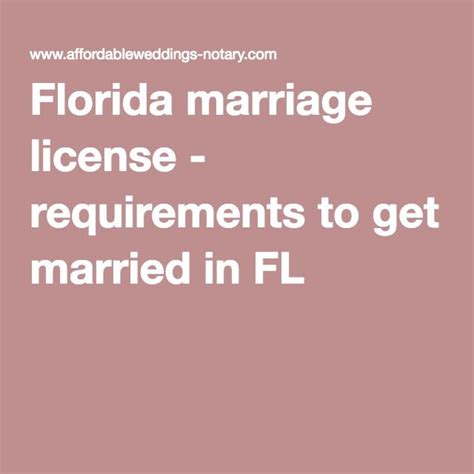 Florida Marriage License Requirements To Get Married In Fl Marriage