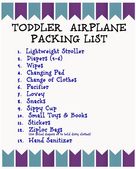 Flying With Children Tips And Printable Packing Lists For Kids The