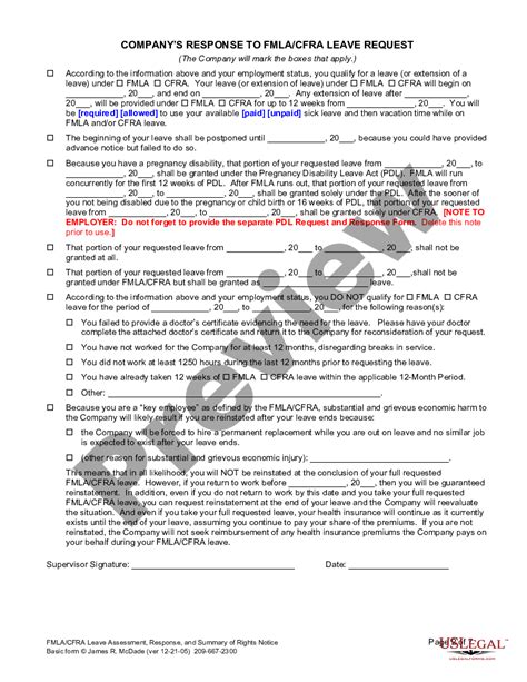 Fmla California Forms With Bonding With Child Us Legal Forms