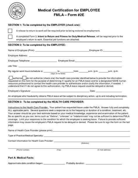 Fmla Certification Form