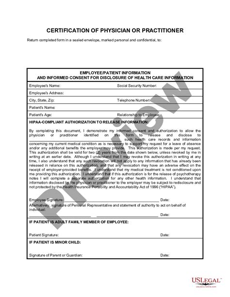 Fmla Certification Of Physician Family Medical Leave Us Legal Forms