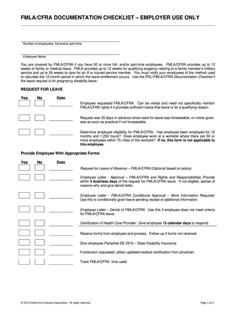 Fmla Checklist Fill Online Printable Fillable Blank Pdffiller