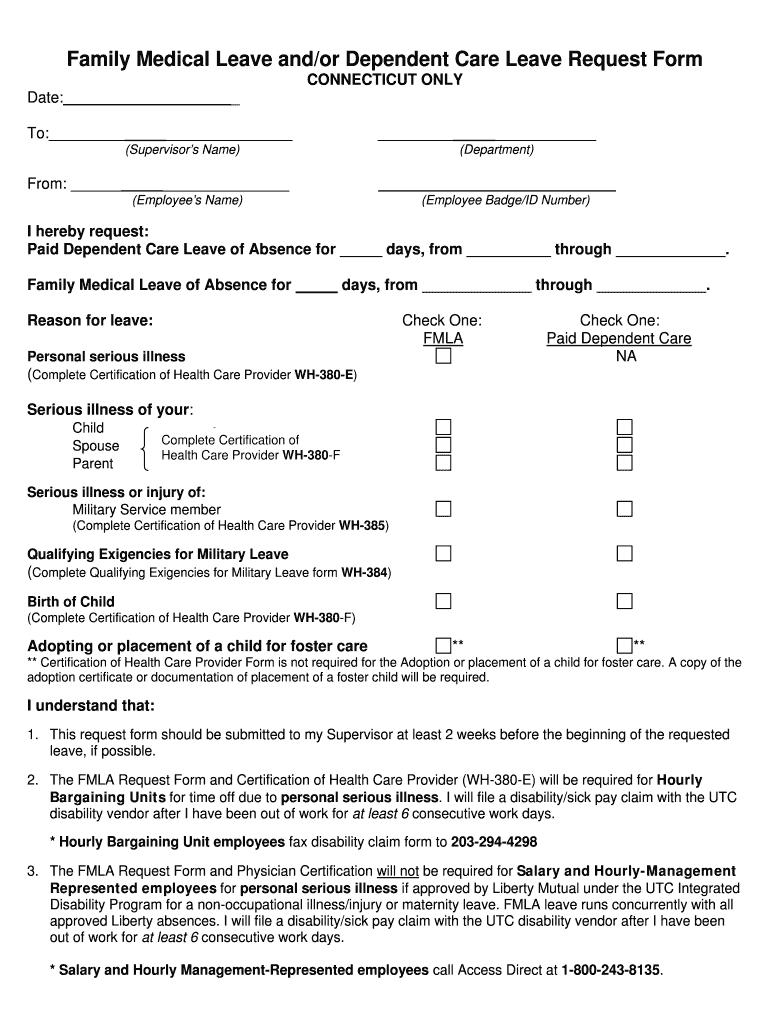 Fmla Dependent Care Forms Fill Out Sign Online Dochub