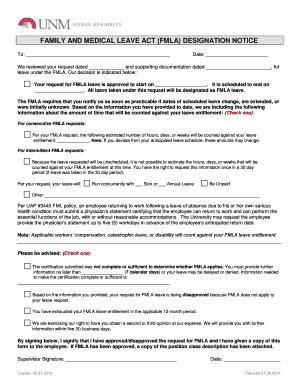 Fmla Designation Notice Fill And Sign Printable Template Online