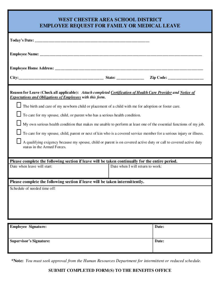 Fmla Form For Employee Printable Form 2024