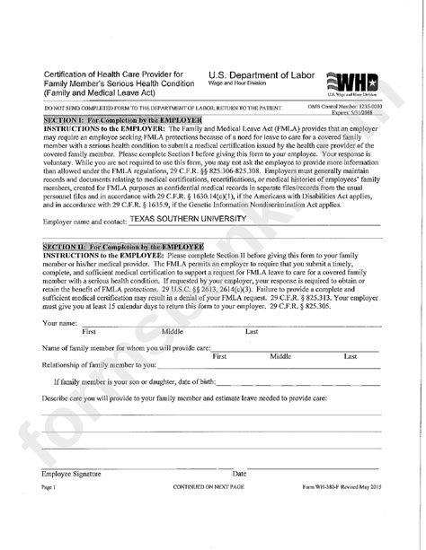 Fmla Paperwork Printable 2024 2025