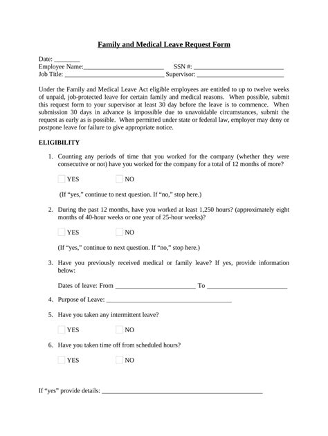 Fmla Printable Doc Template Pdffiller