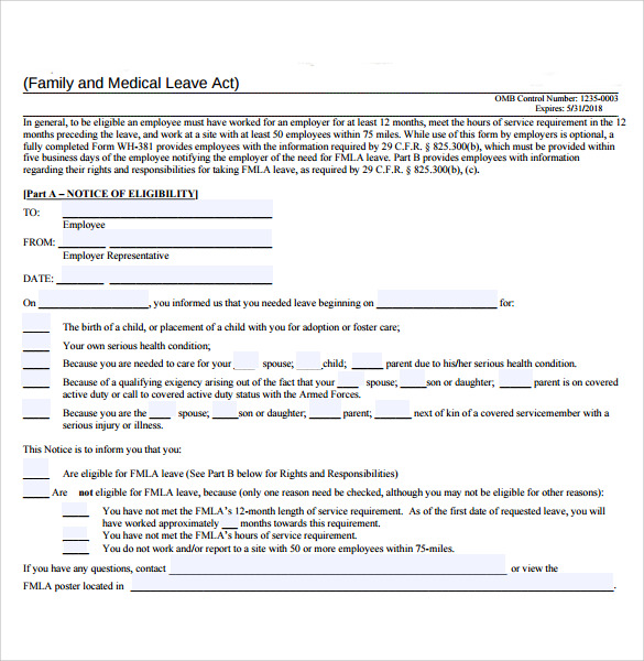 Fmla Request Letter Sample