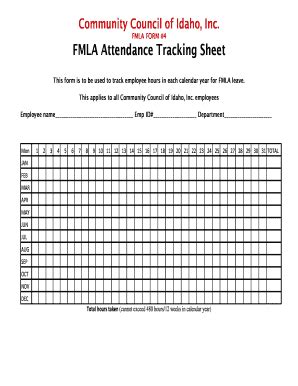 Fmla Tracking Sheet Fill Online Printable Fillable Blank Pdffiller