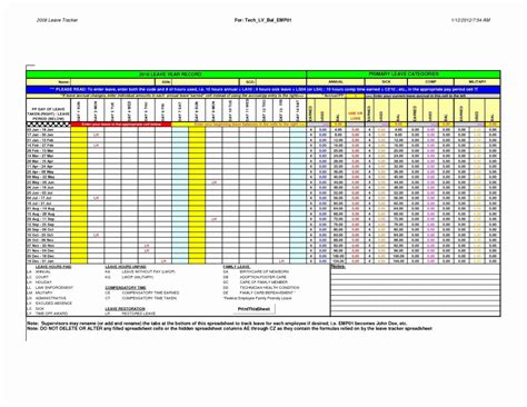 Fmla Tracking Spreadsheet Db Excel Com