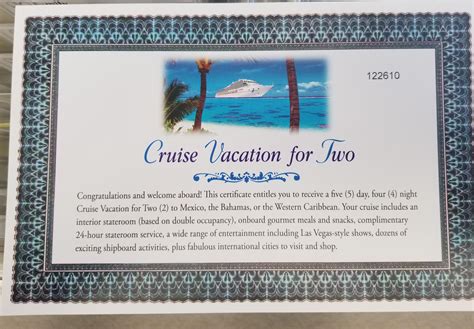 Fmm Cruise Certificate