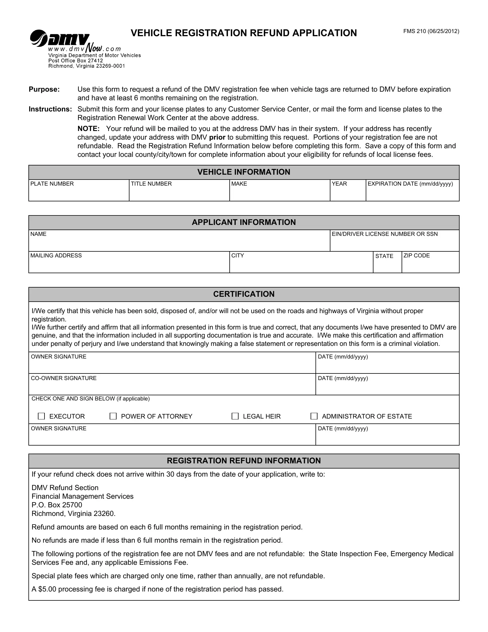 Fms 210 Form Fill Out Printable Pdf Forms Online