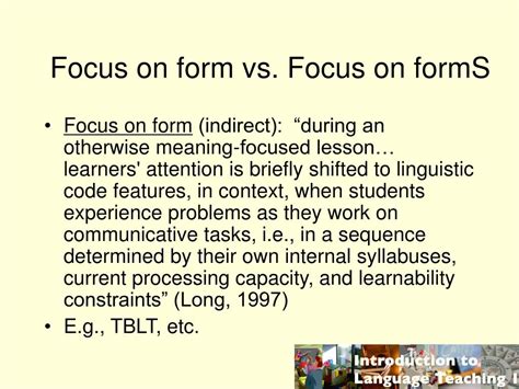 Focus On Forms Focus On Meaning And Focus On Form Download