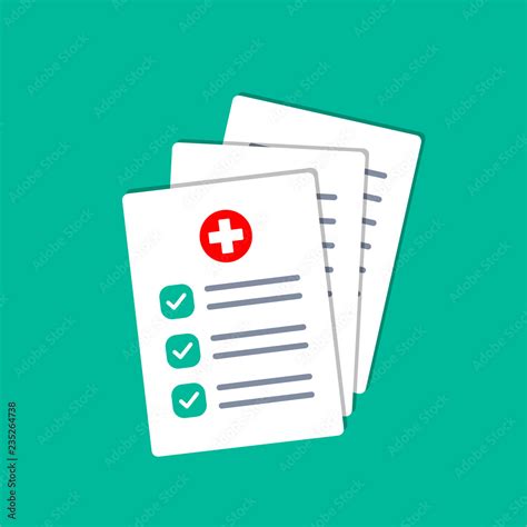 Folder With Hospital Documents Doctor Paperwork Medical Test Results