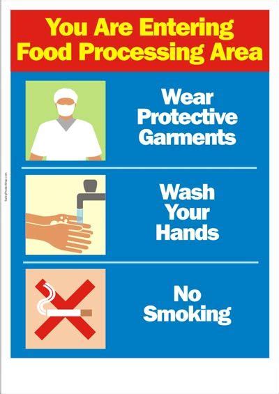 Food Processing Area Warning In 2024 Food Safety Posters Food Safety And Sanitation Food Safety