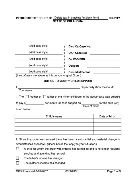 Form 03En013e Motion To Modify Child Support Fill Out And Sign