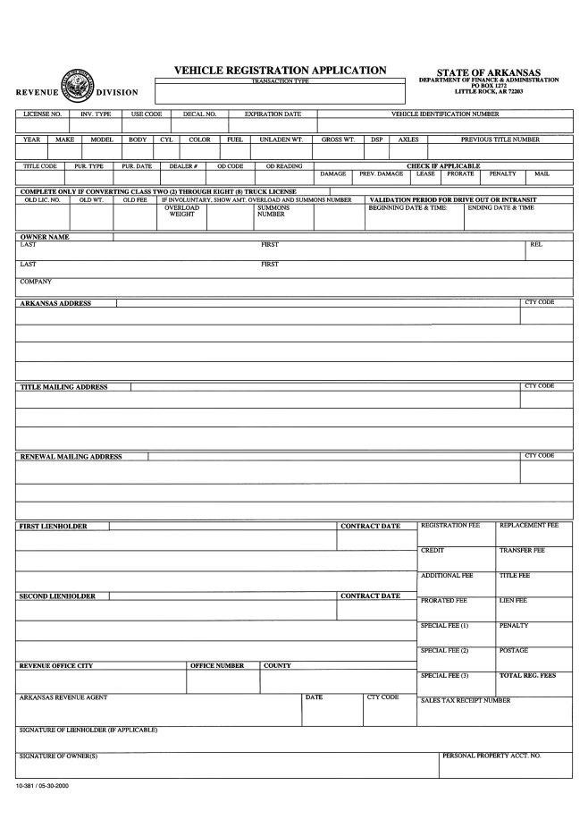 Form 10 381 Fill Out Sign Online And Download Fillable Pdf Arkansas