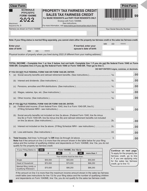 Form 1040Me Schedule Ptfc Stfc Download Fillable Pdf Or Fill Online Property Tax Fairness Credit