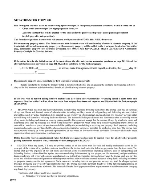 Form 209 Northern Trust