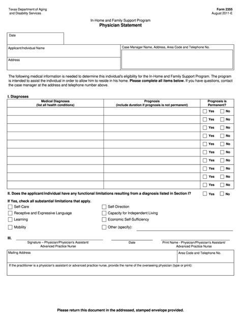 Form 2355 Physician Statement Of Disability Fill Out Sign Online