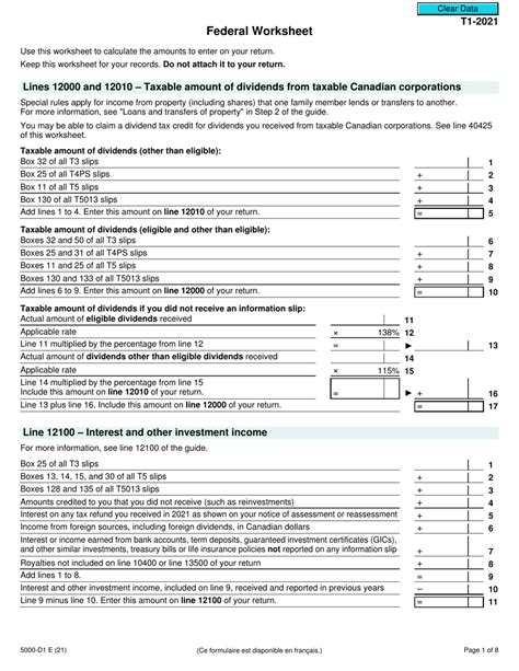 Form 5000 D1 Download Fillable Pdf Or Fill Online Worksheet For The