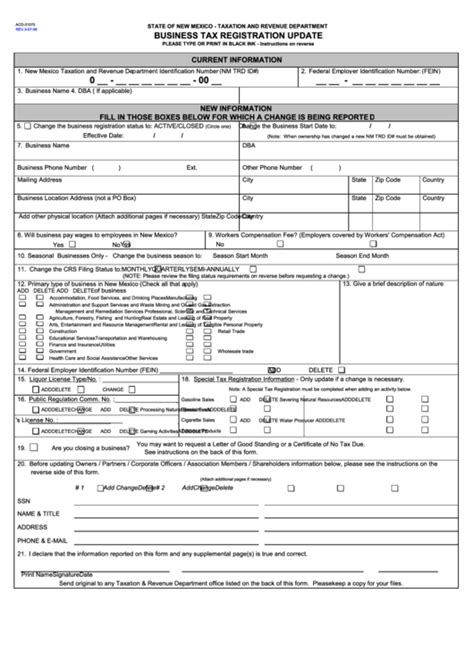 Form Acd 31075 Business Tax Registration Update State Of New