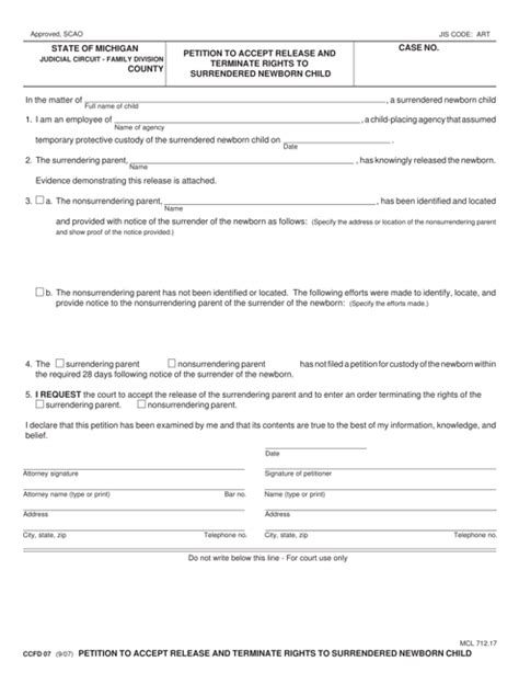 Form Ccfd07 Fill Out Sign Online And Download Fillable Pdf Michigan Templateroller